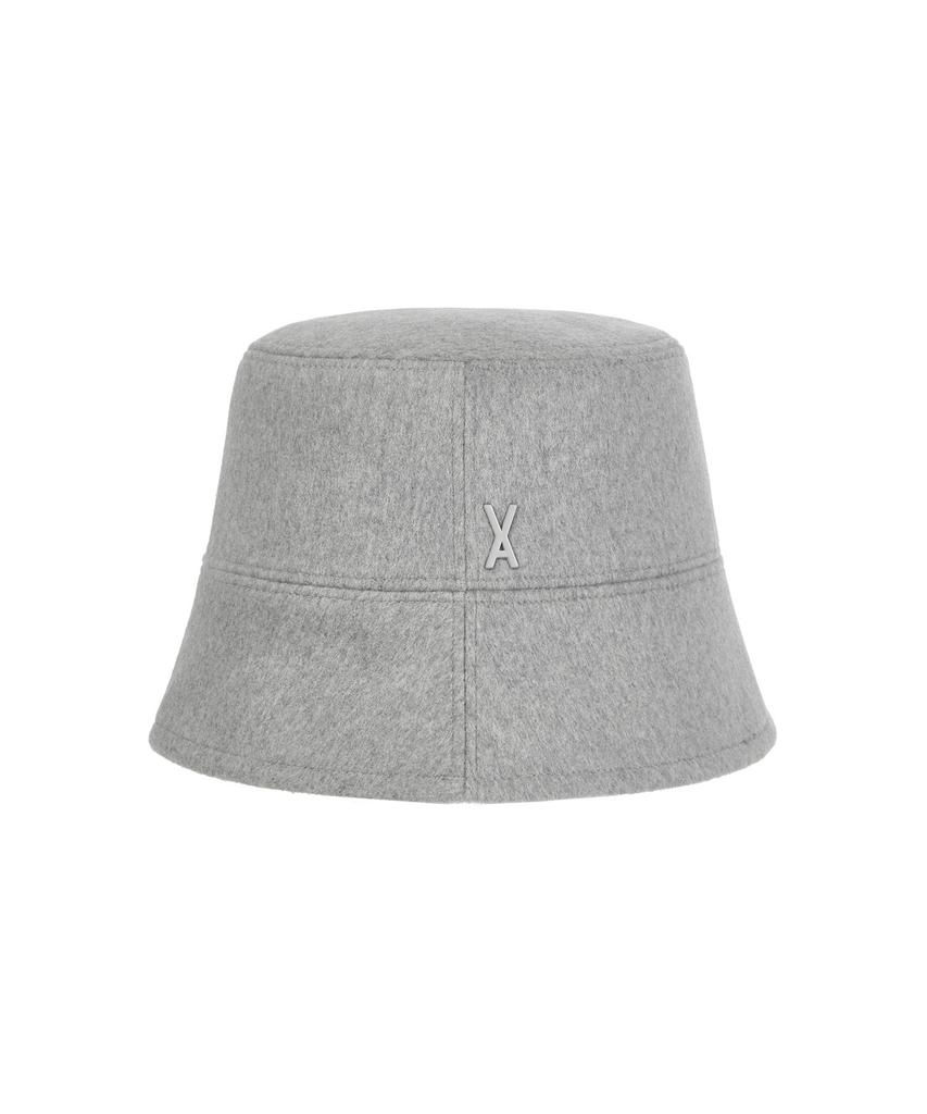 Bajal Studded Drop Oversized Wool Bucket Hat Grey