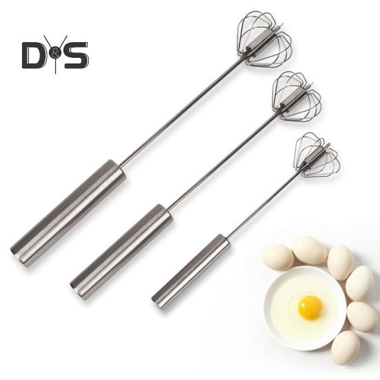 Semi-Automatic Whisk Stainless Steel Egg Beater Hand Push Rotary Egg Mixer Blender Handheld Egg Stirrer Tool Kitchen Supplies