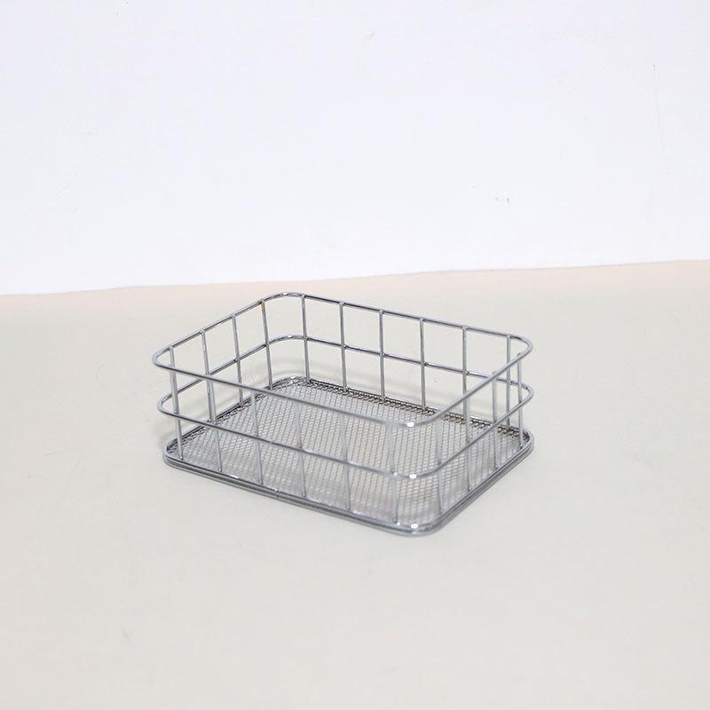 Nordic Ironwork Net Bottom Basket Desktop Storage Basket for Cosmetics and Skin Care Products Organization and Storage Basket