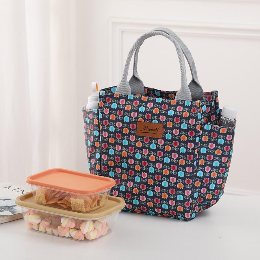 Large-capacity insulated handbag, foldable aluminum foil insulated ice pack bag, outdoor camping picnic bag