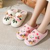 Fashion New comfortable winter cotton slippers warm and non slip women's slippers fashionable home women's shoes 2025 couple slippers