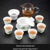9-Piece Mutton Fat Jade White Porcelain Gongfu Tea Set