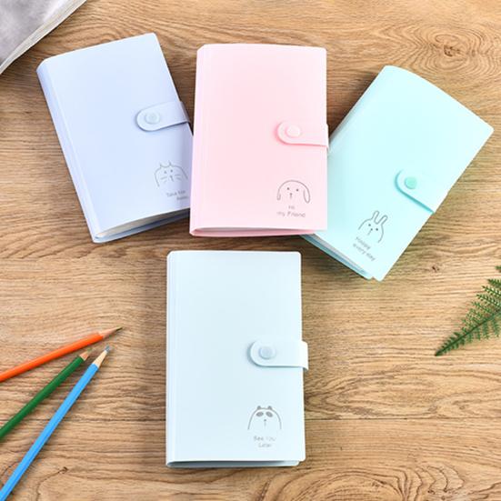 Jewelry Storage Book 120 Compartments Clip on Button Closure Clear Print Oblong Shape Necklace Earring Ring Jewelry Display Holder Household Stuff