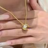 Luxurious Zircon Planet Pendant Necklace, Sand Gold 2025.