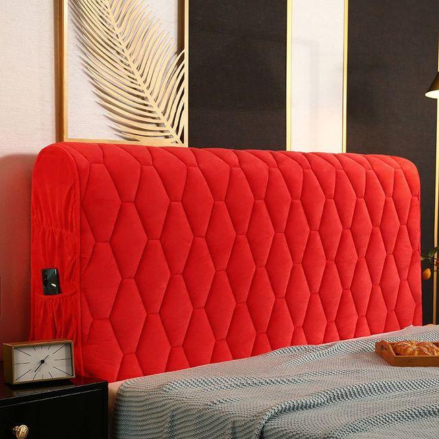 Luxury Thicken Velvet Quilted Headboard Cover Solid Color High Grade All -Inclusive Bedside Cover Soft Plush Bed Head Cover