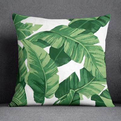 Bedruckter Kissenbezug der Green Leaf-Serie, moderner Kissenbezug für Zuhause, Schlafzimmer, Wohnzimmer, Sofa, 45 x 45 cm, Pfirsichhaut-Kissenbezug