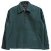 [One Colors] Faux Melton Jacket Men's Large Size Solid Color Collared Zip-Up Swing Top 3L Green