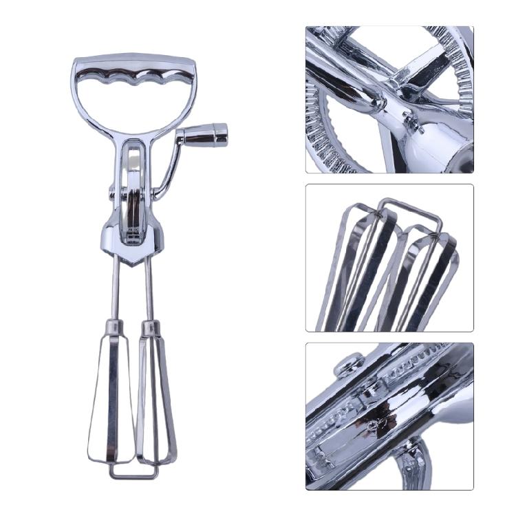 Manual Eggs Beater Double Rotary Eggs Whisk Eggbeater Convenient Cooking Tool