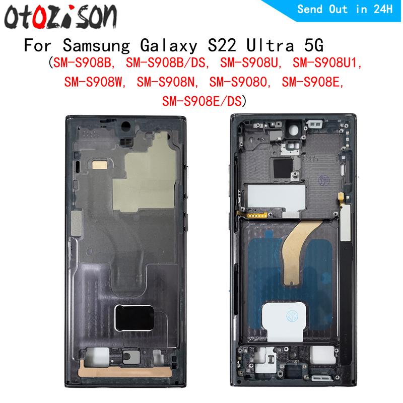 Housing Middle Frame LCD Bezel Plate Panel Chassis For Samsung Galaxy S22 Ultra SM-S908B S908U S908W S908N S9080 Middle Frame