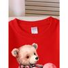 Girls' Crewneck Sweatshirt Cute Bear Holding Pink Heart Machine Washable, Spring And Autumn, Sportswear And Casual Wear