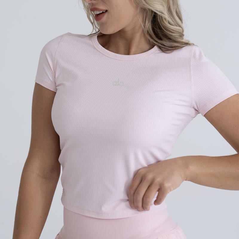 Alo Sco Women's Quick-Dry Short Sleeve Yoga Top - Slim Fit Fitness & Running Shirt