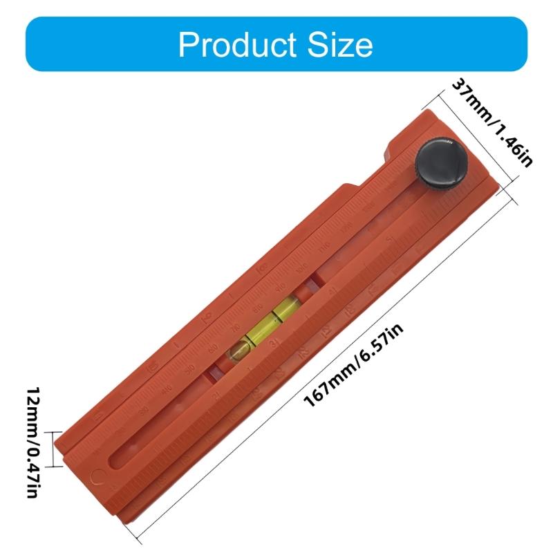Multifunctional Angles Ruler Integrated Bubble Level Foldable Depth Measuring Ruler For Precise Woodcraft Measurement