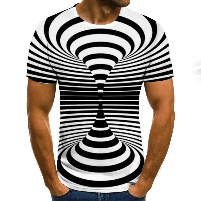 Men s 3D printed T-shirts, oversized men s loose clothing, retro and fashionable short-sleeved tops, street hip-hop clothing S