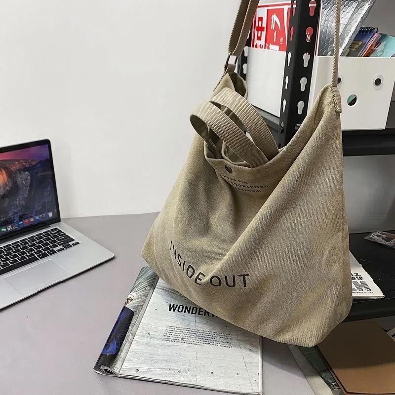 Canvas Bag Women's Forest Department Versatile Schoolbag University Student Class Bag Tutorial Canvas Messenger Bag Large Capacity