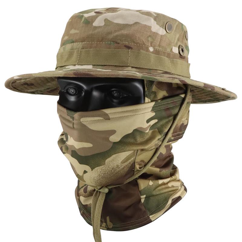 Summer Ice Silk Tactical Face Mask and Sun Hat Set
