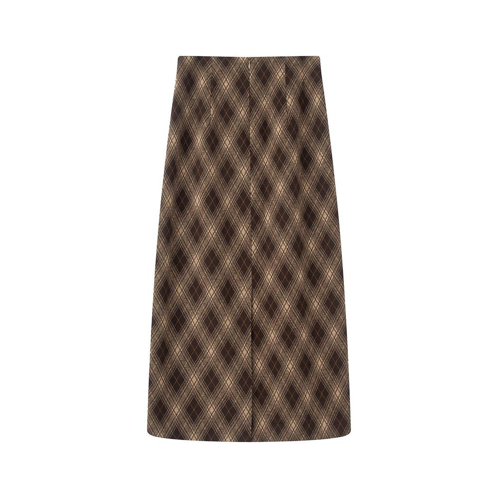 2025 Winter Plaid Woolen H-Line Skirt - Stylish & Simple Design
