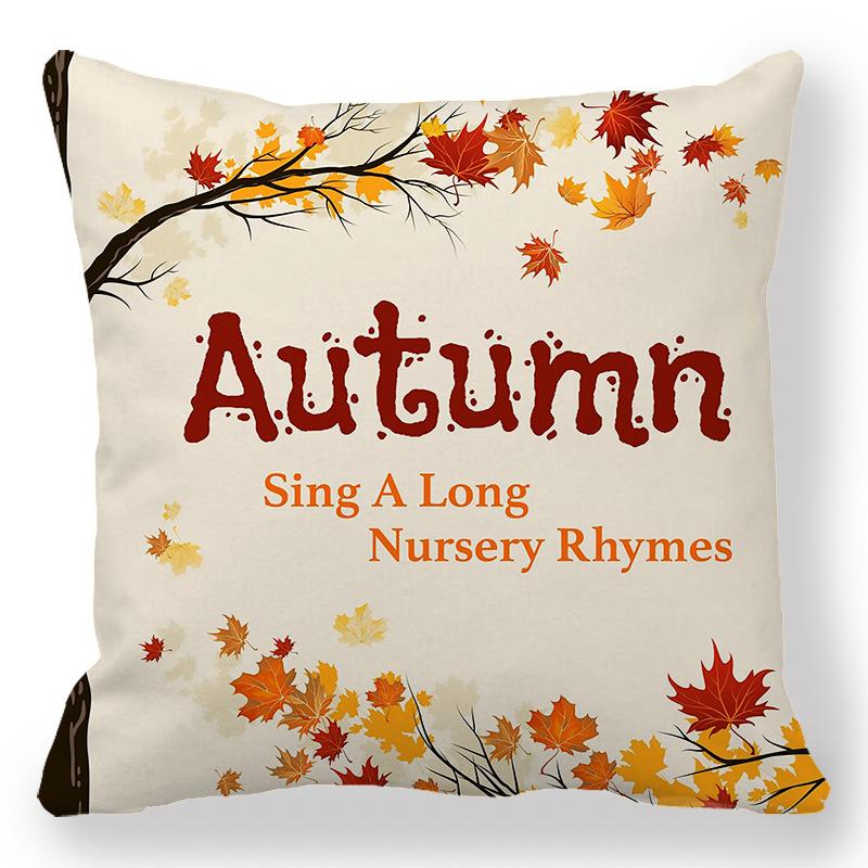 Thanksgiving Day Pattern Digital Printing Short Plush Pillow Covers for Car Sofa Office Cushion Cover Home Goods 60x60cm