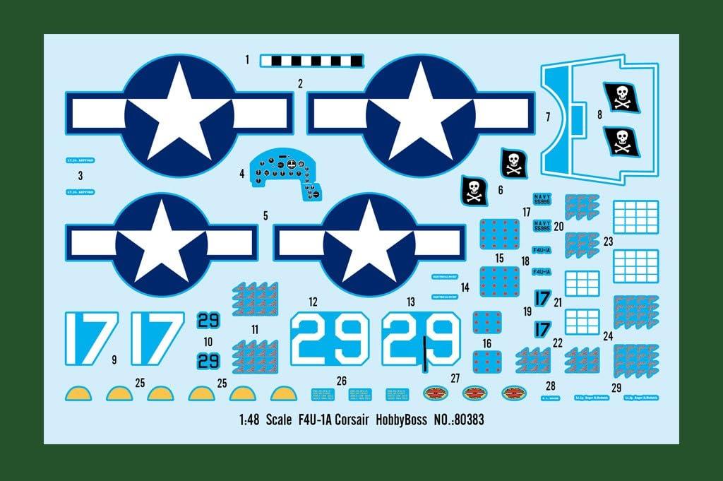 Hobby Boss 1/48 Scale Aircraft Series U.S. F4U-1A Corsair Plastic Model Kit 80383 (Pre-painted)