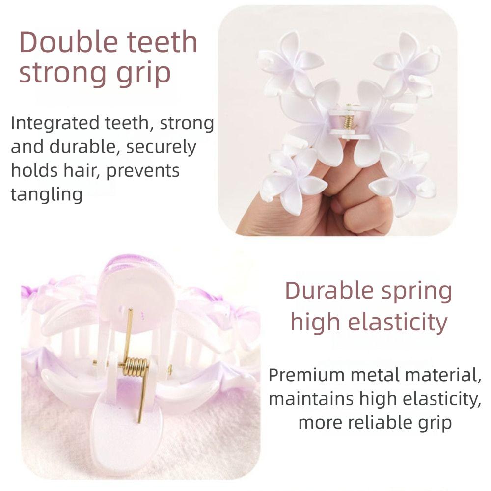 Gradient Design Hair Clip Claws Plumeria Shark Hair Claw Colorful Gradient Flower Clips  Girls Gift