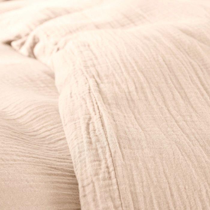 Parure de draps 3 pièces "Noah" Gaze de Coton pour lit 1 Place - Noah Naturel