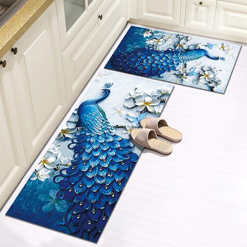 WTEMPO Kitchen Carpet Printed Carpet Thick Foot Mat Floor Mat Simple Door Mat Entrance Door Mat