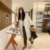 Mid-length Contrasting Cotton Jacket Women's 2025 New Korean Version of the Patchwork Color Lapel Padded Jacket Loose and Thickened Winter Jacket