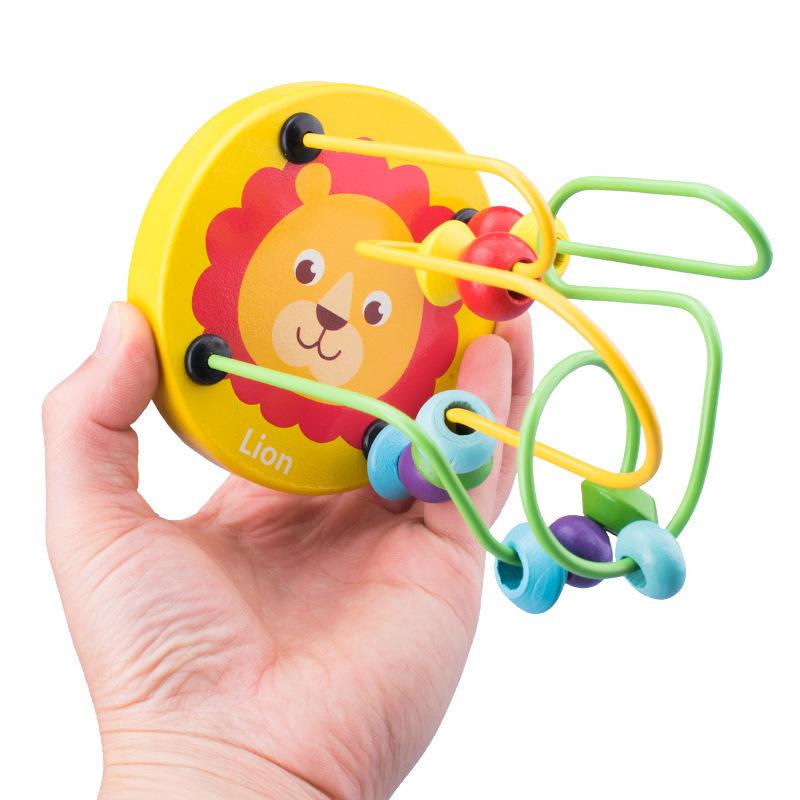 Wooden Animal Fruit Beads for Kids: Early Education, Hand-Eye Coordination Building Blocks Toy