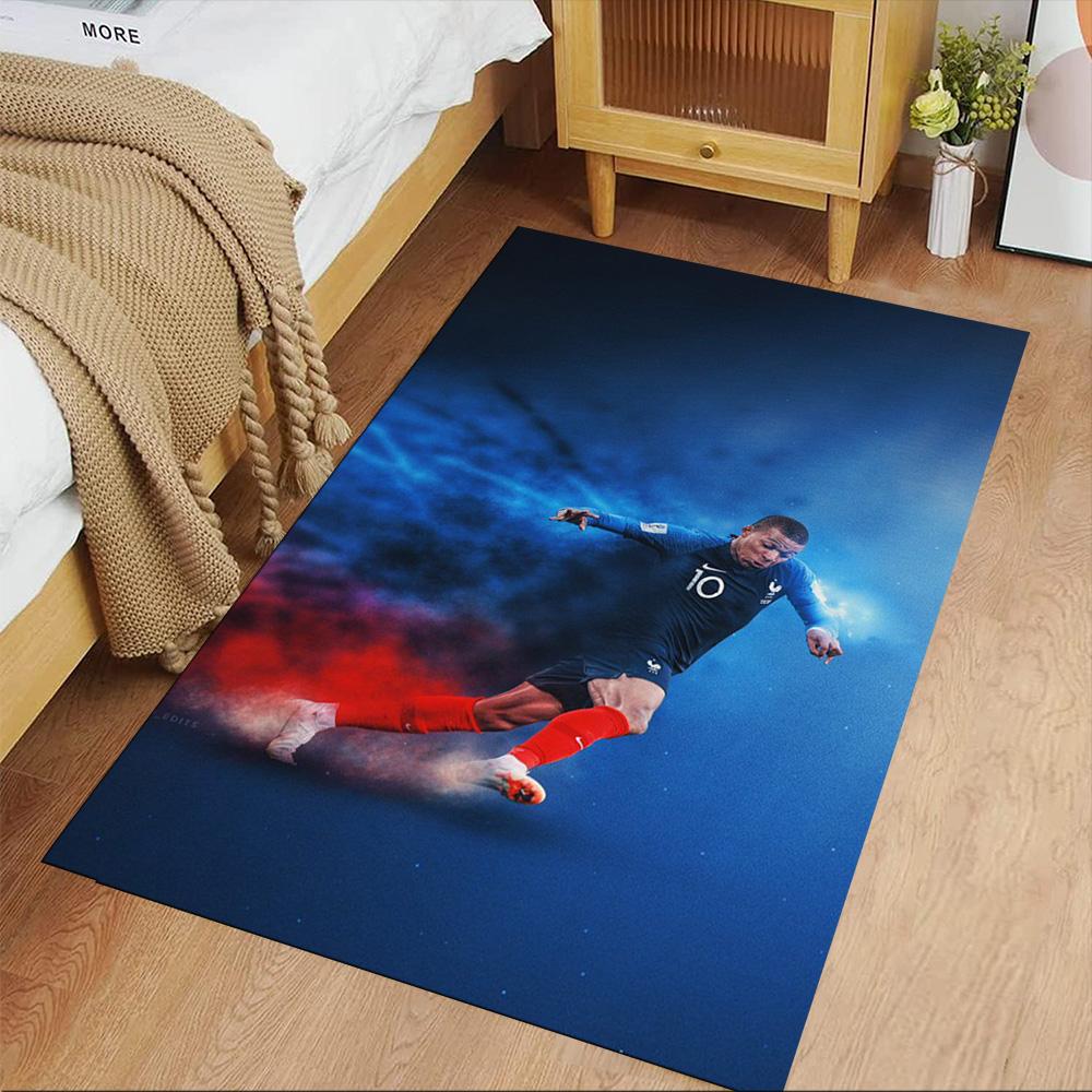 Star Player Kylian Mbappé Area Rug Suitable for Balcony Study room Outdoor Foyer Antislip Carpet Anime Office Decor Spiritual Gift