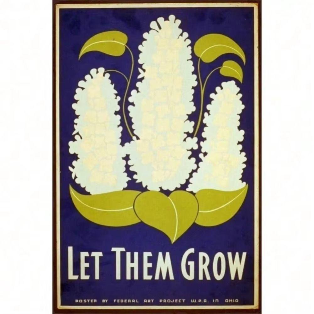Tin Sign Retro Easter Rabbit Floral Wall Art Home Holiday Decor Metal Poster