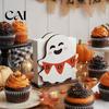 Cute Holiday Dining Accessories Halloween Ghost Wooden Napkin Holder, Paper Towel Decorative Party Table Decor Stand, Freestanding Tissue Dispenser