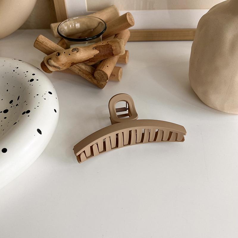 Korean Fashion Coffee Beige Large Hair Claw Solid Color Acrylic Hairpin Barrette Hair Clips Headwear Women Hair Accessories