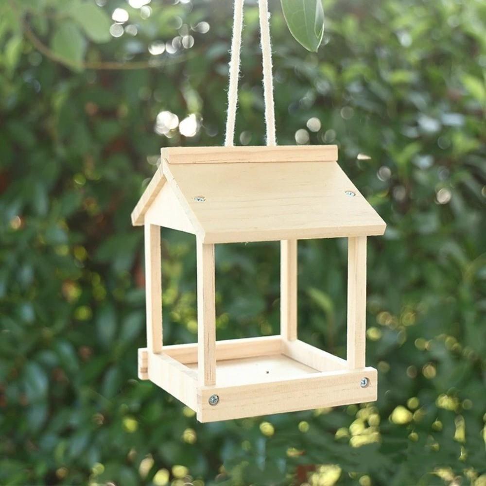 Rustic Hummingbird Feeders Wooden Hanging Birdhouse Pet Supplies Open Bird Feeder  Balcony