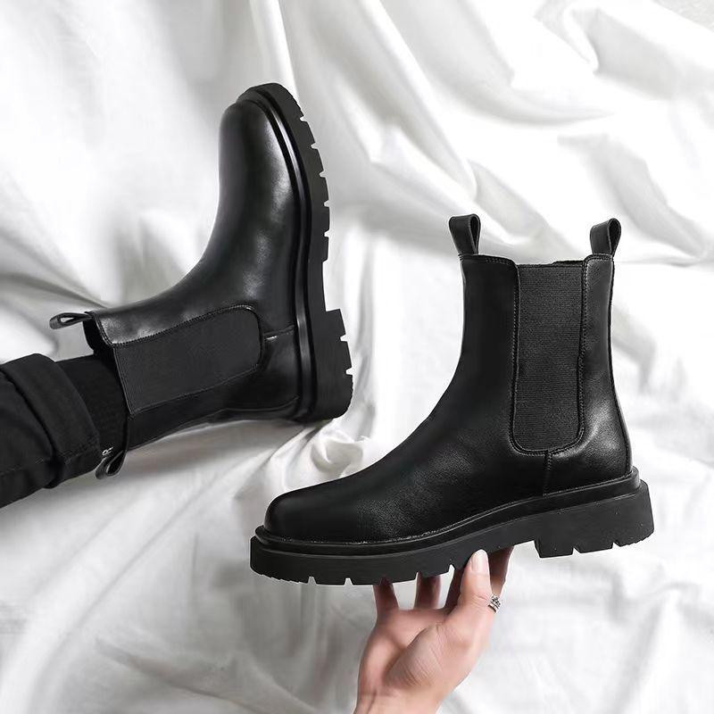 Men's High-Top Chelsea Boots: British Style Martin Leather Boots for Autumn/Winter