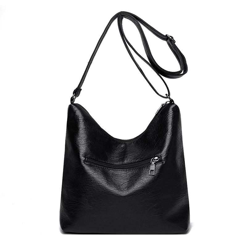 Women's Bag Vintage Shoulder Bag Large Capacity Multi-Pocket Soft Leather Tote Bag