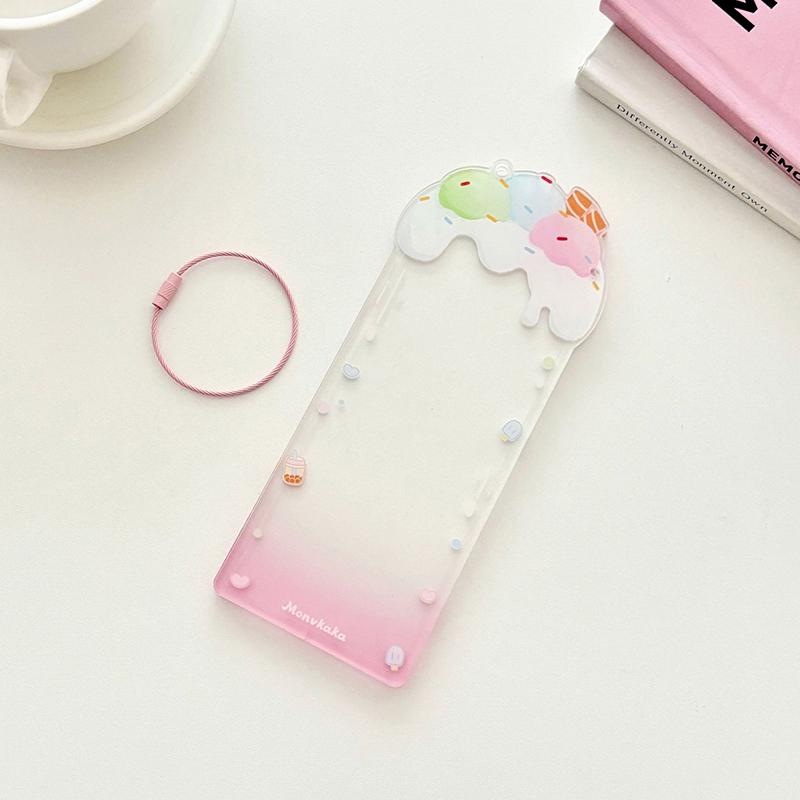 Acrylic Ice Cream Photocard Holder Cartoon Photo Booth Album For 2X6 Inch Photo Strips Wedding Album Bookmark Sleeve