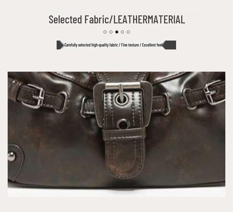Tiefbraune Retro-Motorrad-Leder-Achsel-Schultertasche für Damen
