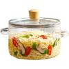 Covered Glass Cooking Pot with Lid 1.6L Heat Resistant Glass Soup Pot Dual Handles Glass Saucepan Kitchen Cooking Tools