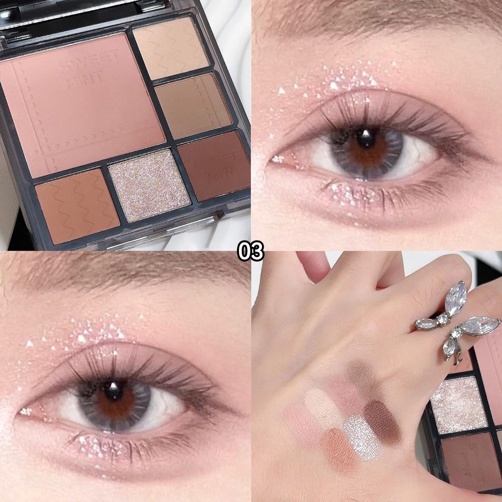Gradient eyeshadow palette, atmosphere, eyeshadow, high-gloss, repairing blush, all-in-one multi-function integrated palette