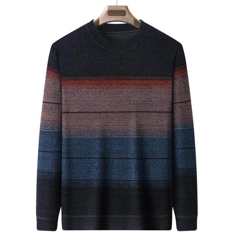Men's Plus Velvet Thickened Chenille Sweater: Warm Winter Knitwear for Middle-Aged and Elderly Dads