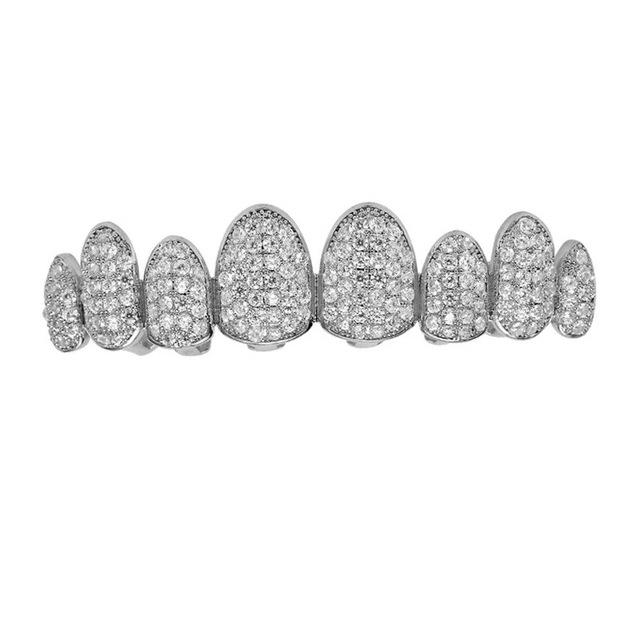 European and American New Tooth Socket Irregular 8 Teeth Inlaid Zircon Hip Hop Hiphop Halloween