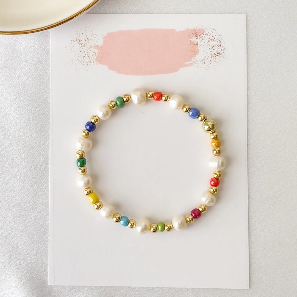 KKBEAD Natural Pearl Bracelet Boho Colorful Pulseras Femme Evil Eye Bracelets Jewelry For Women Gift Y2k Accessories Jewellery