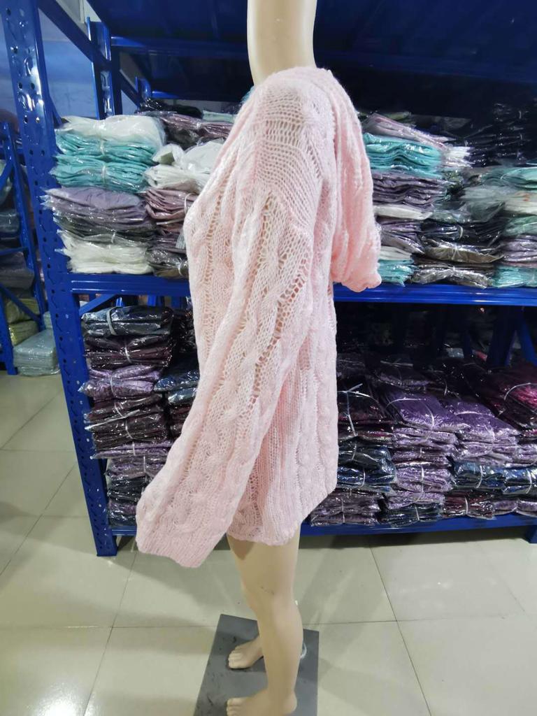 Autumn Winter Sweater Solid Color Twist Knitted Hoodie Comfortable Women's Clothing