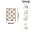 1pc Cozy Flannel Blanket 280gsm - Plush Wreath & Bow Green Grey Olive Green with Red Bow - Large Soft Bedspread for Couch, Sofa,