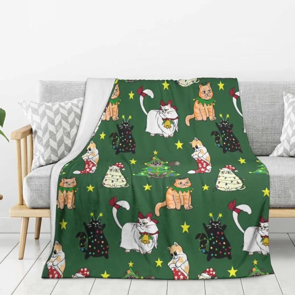 Cute Cat Throw Blanket Cozy Fluffy Plush Soft Flannel Throw Blankets for Kids Men Women Gift Sofa Bed