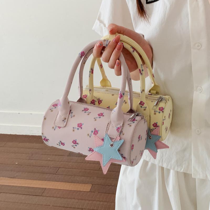New Floral Print Top Handle Bag Cute Bost Fashiable and Versatile Shoulder Bag Casual and Simple Crossbody Bag for Women