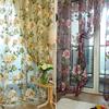 Embroidered Peony Window Room Divider Curtain Line Hanging On Rod Door Valance