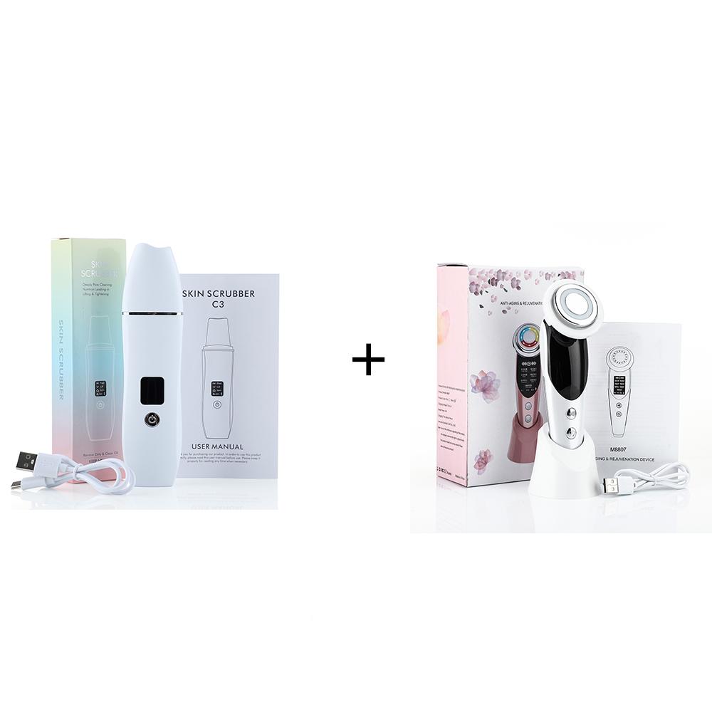 Ultrasonic Facial Skin Scrubber Deep Cleaning Cavitation Peeling Shovel Pore Blackhead Acne Removal Face Cleaner Lifting