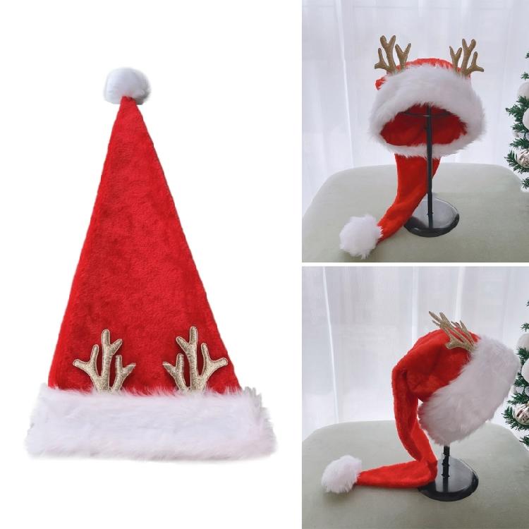 Festival Christmas Santa Caps for Festival Family Gathering Party Antler Santa Hat Holiday Props Headwear Christmas Hat