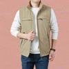 Men's Casual Vest with Velvet Warm Double-sided Wear Autumn New Standing Collar Middle-aged and Young Workhorse Clip Top Coat