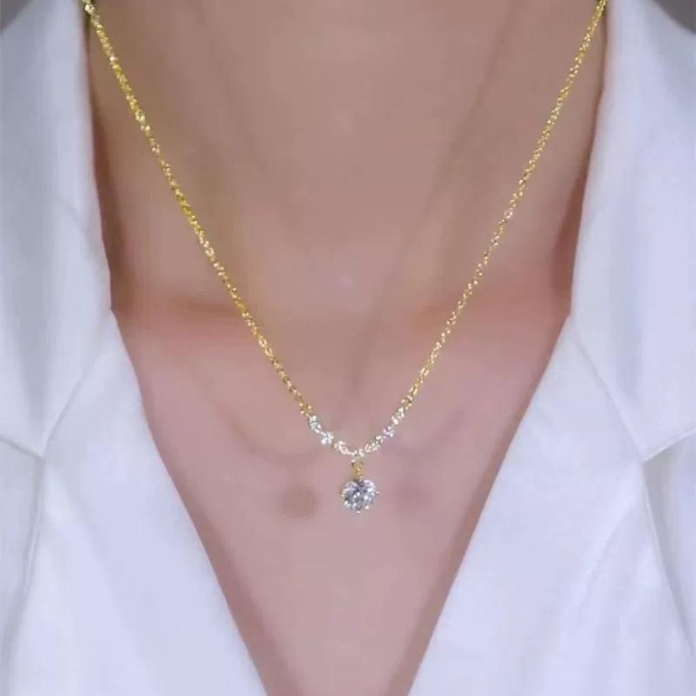 Brilliant Full Drill Clavicle Chain Jewelry Pendant Necklace Personalized Bright Necklace  Women